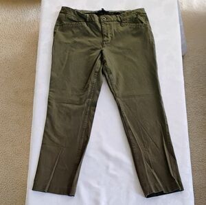 Banana Republic Women's Slim Straight Midrise Ankle Pants, Army Green, Size 10